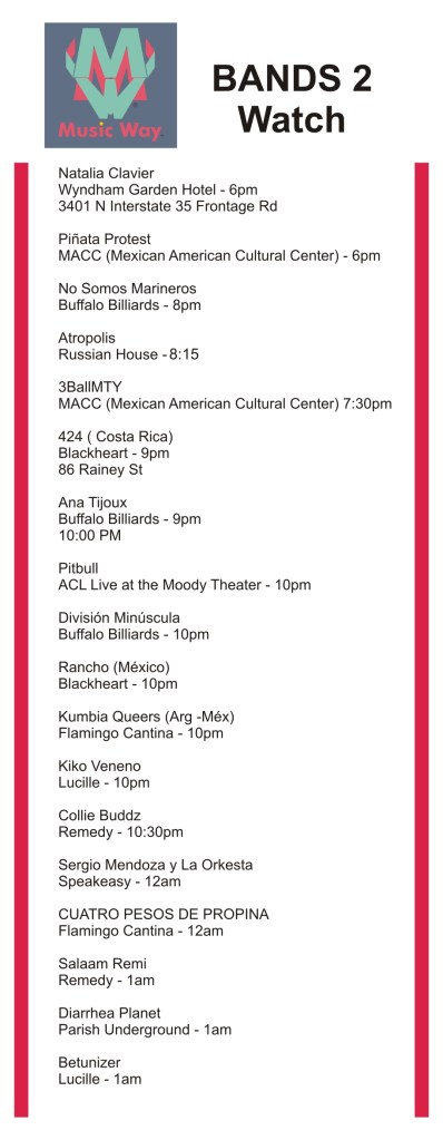 FRIEDay Bands 2 watch Music Way Austin