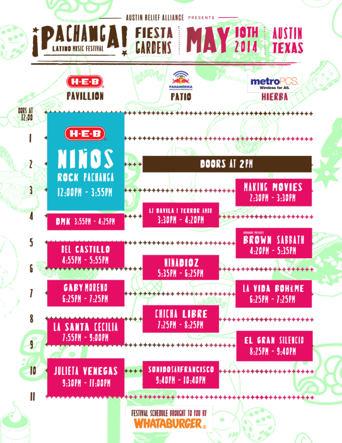 Pachanga Festival 2014 Schedule