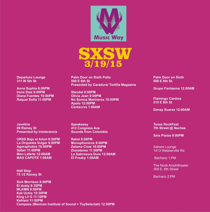SXSW Jueves Latino shows