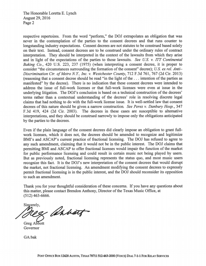 greg abbott letter to Lynch page 2